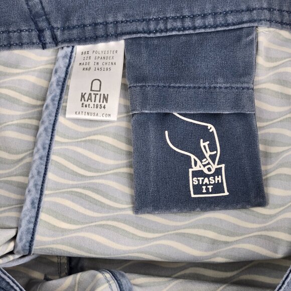 Katin Board Shorts Mens 31 Button Beach Water Surf Swim Trunks Casual Unlined - Picture 6 of 7